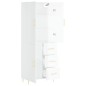 vidaXL Aparador alto madera contrachapada blanco brillo 69,5x34x180 cm