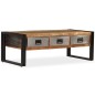 vidaXL Mesa de centro 3 cajones madera maciza reciclada 100x50x35 cm vidaXL Mesa de centro 3 cajones madera maciza reciclada 100x50x35 cm