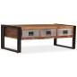 vidaXL Mesa de centro 3 cajones madera maciza reciclada 100x50x35 cm vidaXL Mesa de centro 3 cajones madera maciza reciclada 100x50x35 cm