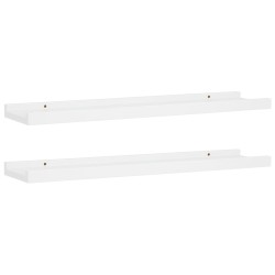 vidaXL Repisa para marcos de fotos 2 uds MDF blanco 60x9x3 cm