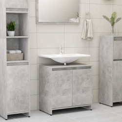 vidaXL Armario de baño madera contrachapada gris hormigón 60x33x61 cm