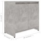 vidaXL Armario de baño madera contrachapada gris hormigón 60x33x61 cm