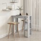 vidaXL Mesa bar con estante contrachapada gris hormigón 102x50x103,5cm vidaXL Mesa bar con estante contrachapada gris hormigón 102x50x103,5cm