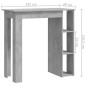 vidaXL Mesa bar con estante contrachapada gris hormigón 102x50x103,5cm vidaXL Mesa bar con estante contrachapada gris hormigón 102x50x103,5cm