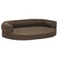 vidaXL Colchón de cama de perro ergonómico aspecto lino marrón 75x53cm vidaXL Colchón de cama de perro ergonómico aspecto lino marrón 75x53cm