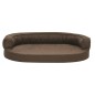 vidaXL Colchón de cama de perro ergonómico aspecto lino marrón 75x53cm vidaXL Colchón de cama de perro ergonómico aspecto lino marrón 75x53cm