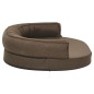 vidaXL Colchón de cama de perro ergonómico aspecto lino marrón 75x53cm vidaXL Colchón de cama de perro ergonómico aspecto lino marrón 75x53cm