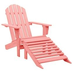vidaXL Silla jardín Adirondack con otomana madera maciza de abeto rosa