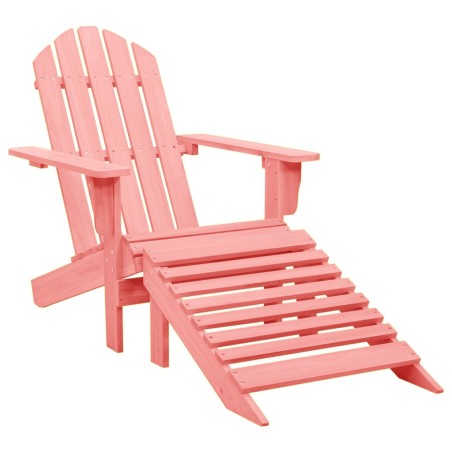 vidaXL Silla jardín Adirondack con otomana madera maciza de abeto rosa