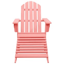 vidaXL Silla jardín Adirondack con otomana madera maciza de abeto rosa