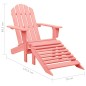 vidaXL Silla jardín Adirondack con otomana madera maciza de abeto rosa vidaXL Silla jardín Adirondack con otomana madera maciza de abeto rosa
