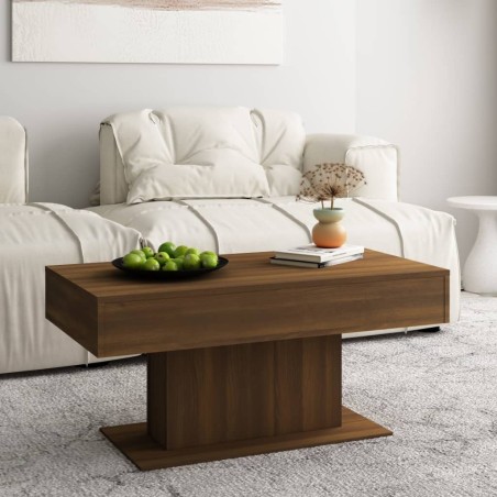 vidaXL Mesa de centro madera contrachapada roble marrón 96x50x45 cm