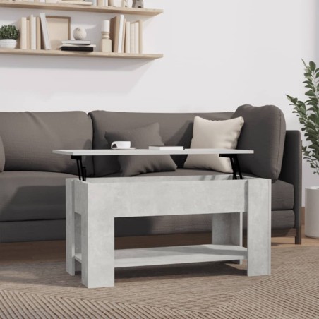 vidaXL Mesa de centro madera contrachapada gris hormigón 101x49x52 cm