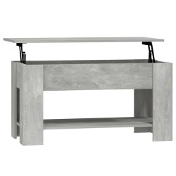 vidaXL Mesa de centro madera contrachapada gris hormigón 101x49x52 cm