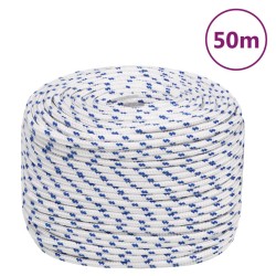 vidaXL Cuerda de barco polipropileno blanco 8 mm 50 m