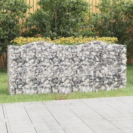 vidaXL Arriate de gaviones forma arco hierro galvanizado 200x50x100cm