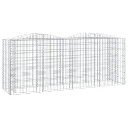 vidaXL Arriate de gaviones forma arco hierro galvanizado 200x50x100cm