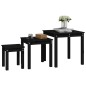 vidaXL Mesas apilables 3 piezas madera maciza de pino negro vidaXL Mesas apilables 3 piezas madera maciza de pino negro