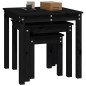 vidaXL Mesas apilables 3 piezas madera maciza de pino negro vidaXL Mesas apilables 3 piezas madera maciza de pino negro