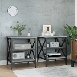 vidaXL Mesas auxiliares 2 uds madera gris Sonoma 40x42x50 cm
