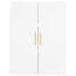 vidaXL Aparador alto madera contrachapada blanco brillo 69,5x34x180 cm