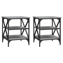 vidaXL Mesas auxiliares 2 uds madera gris Sonoma 40x42x50 cm