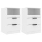 vidaXL Mesita de noche 2 uds madera contrachapada blanco brillante vidaXL Mesita de noche 2 uds madera contrachapada blanco brillante