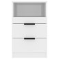 vidaXL Mesita de noche 2 uds madera contrachapada blanco brillante vidaXL Mesita de noche 2 uds madera contrachapada blanco brillante