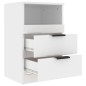 vidaXL Mesita de noche 2 uds madera contrachapada blanco brillante vidaXL Mesita de noche 2 uds madera contrachapada blanco brillante