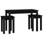 vidaXL Mesas apilables 3 piezas madera maciza de pino negro vidaXL Mesas apilables 3 piezas madera maciza de pino negro