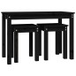 vidaXL Mesas apilables 3 piezas madera maciza de pino negro vidaXL Mesas apilables 3 piezas madera maciza de pino negro