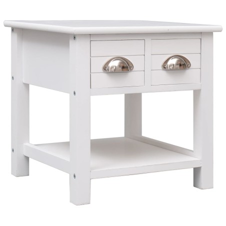 vidaXL Mesa auxiliar madera de Paulownia blanco 40x40x40 cm