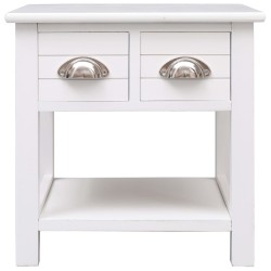 vidaXL Mesa auxiliar madera de Paulownia blanco 40x40x40 cm