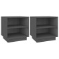 vidaXL Mesitas de noche 2 uds madera maciza de pino gris 40x34x40 cm vidaXL Mesitas de noche 2 uds madera maciza de pino gris 40x34x40 cm