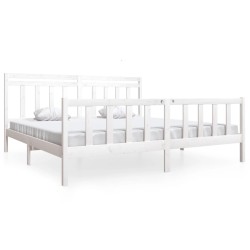 vidaXL Estructura de cama de madera maciza blanca 200x200 cm