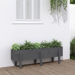 vidaXL Arriate elevado de jardín madera maciza pino gris 121x30x38 cm