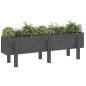 vidaXL Arriate elevado de jardín madera maciza pino gris 121x30x38 cm vidaXL Arriate elevado de jardín madera maciza pino gris 121x30x38 cm
