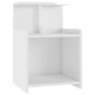 vidaXL Mesita de noche madera contrachapada blanco brillo 40x35x60 cm