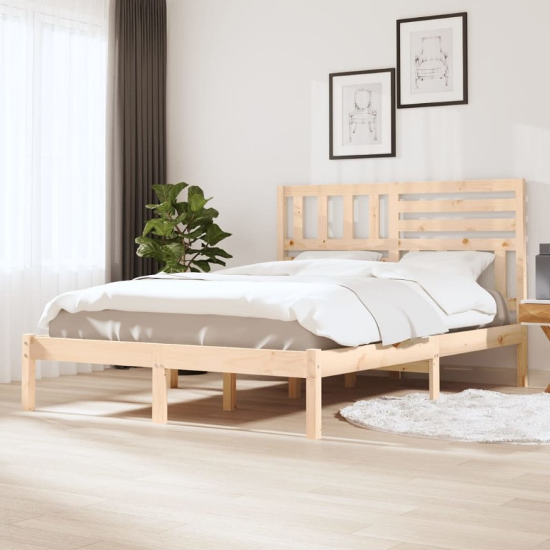 vidaXL Estructura de cama madera maciza de pino 120x190 cm vidaXL Estructura de cama madera maciza de pino 120x190 cm