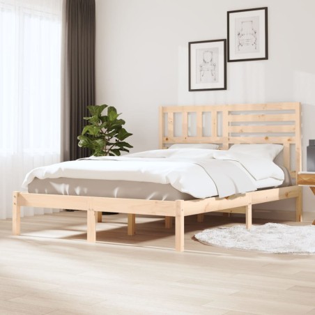 vidaXL Estructura de cama madera maciza de pino 120x190 cm