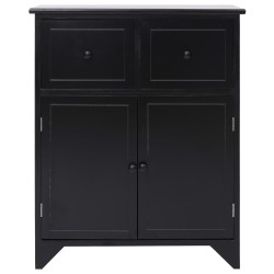 vidaXL Armario auxiliar de madera de paulownia negro 60x30x75 cm