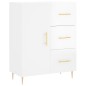 vidaXL Aparador alto madera contrachapada blanco brillo 69,5x34x180 cm