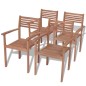 vidaXL Sillas apilables de jardín 4 unidades madera maciza de teca vidaXL Sillas apilables de jardín 4 unidades madera maciza de teca