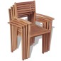 vidaXL Sillas apilables de jardín 4 unidades madera maciza de teca vidaXL Sillas apilables de jardín 4 unidades madera maciza de teca