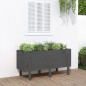 vidaXL Arriate elevado de jardín madera maciza pino gris 121x50x57 cm vidaXL Arriate elevado de jardín madera maciza pino gris 121x50x57 cm