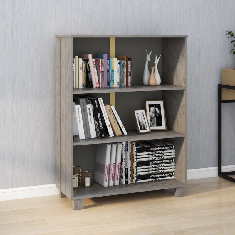 vidaXL Estantería HAMAR madera maciza pino gris claro 85x35x112 cm vidaXL Estantería HAMAR madera maciza pino gris claro 85x35x112 cm