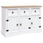 vidaXL Aparador Corona Range de pino mexicano blanco 132x43x78 cm vidaXL Aparador Corona Range de pino mexicano blanco 132x43x78 cm