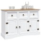 vidaXL Aparador Corona Range de pino mexicano blanco 132x43x78 cm vidaXL Aparador Corona Range de pino mexicano blanco 132x43x78 cm