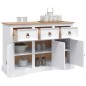 vidaXL Aparador Corona Range de pino mexicano blanco 132x43x78 cm vidaXL Aparador Corona Range de pino mexicano blanco 132x43x78 cm