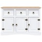 vidaXL Aparador Corona Range de pino mexicano blanco 132x43x78 cm vidaXL Aparador Corona Range de pino mexicano blanco 132x43x78 cm